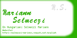 mariann selmeczi business card